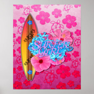 Póster Menina do surfista