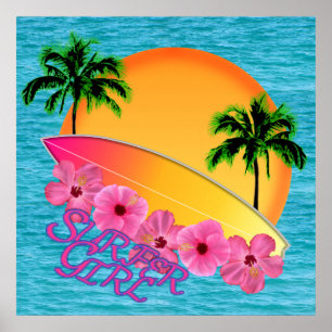 Póster Menina do surfista