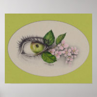 Menina dos meus olhos Arte de desenho surreal Verd