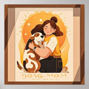 Poster Menina e cachorro se abraçando