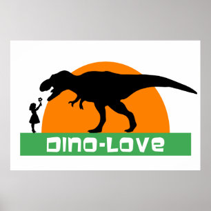 Póster Menina e dinossauro