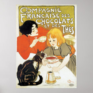 Póster Menina e gato, Alexandre Steinlen