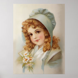 Poster Menina em Green Bonnet