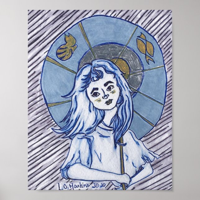 Poster Menina em Parasol (Frente)