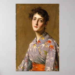 Póster Menina em um traje japonês
