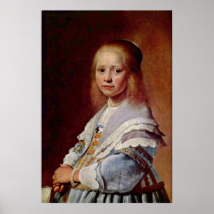 Póster Menina em um vestido azul por Johannes Verspronck