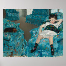 Menina em uma cadeira azul (por Mary Cassatt)