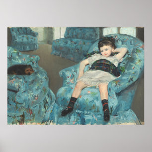 Póster Menina em uma poltrona azul, 1878 (oi