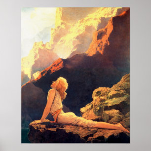 Póster Menina em uma rocha
