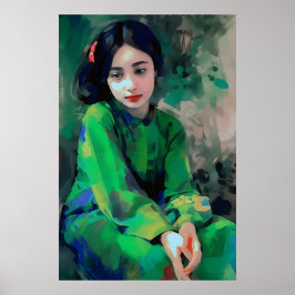Poster Menina em vestida verde