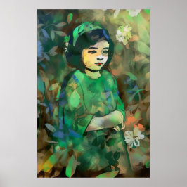 Poster Menina em vestida verde