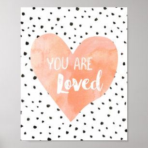 Poster Menina Enfermeira Decor Aquarela Coração Pêssego