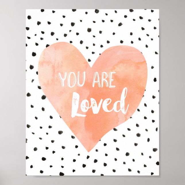 Poster Menina Enfermeira Decor Aquarela Coração Pêssego (Frente)