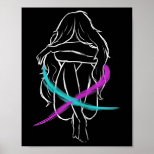 Poster Menina Está Chorando Protesto Suicida