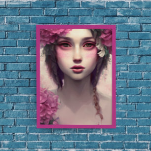 Poster Menina Etérea com Sardas Rosadas