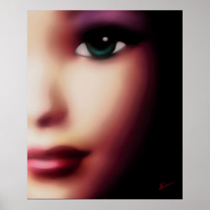 Póster Menina Eyed verde