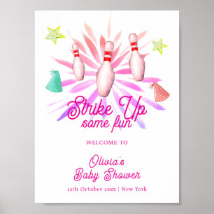 Poster Menina Faça um Strike no Boliche Chamada de Bem-vi