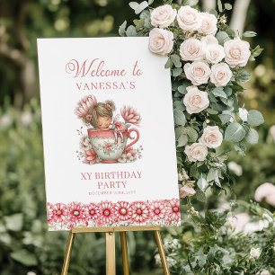 Poster Menina Fada Encantadora Cumprimentos de Aniversári