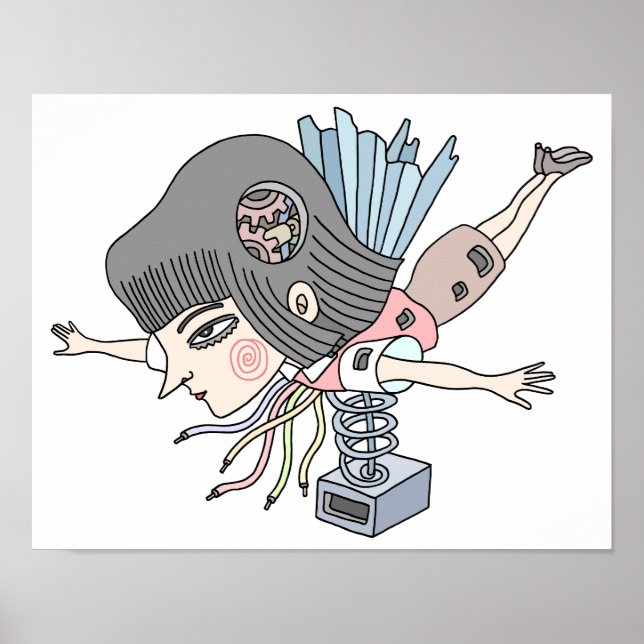 Poster Menina fantasia mecânica. (Frente)