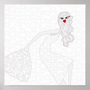 Poster Menina Feliz Dançando Cartaz para Colorir