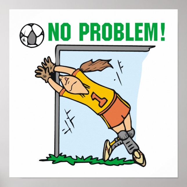 Póster Menina, Futebol Goalie T-shirts e presentes (Frente)