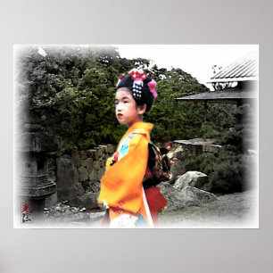 Póster Menina japonesa na casa de chá