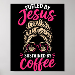 Poster Menina Jesus Café Mulheres Fé Cristã Crente
