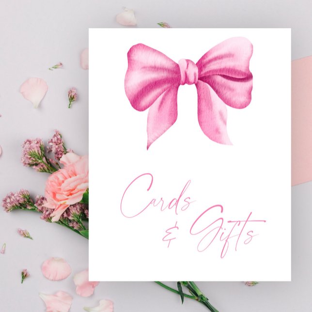POSTER MENINA LAÇO ROSA CARTÕES E PRESENTES (Criador carregado)