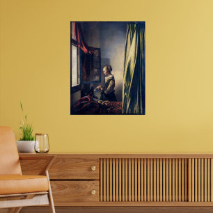 Poster Menina Lendo Carta pela Janela Aberta Vermeer