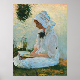 Poster Menina lendo junto a um riacho, Sargent 1888
