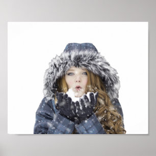 Poster Menina linda no inverno