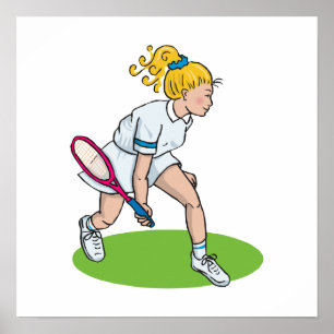 Poster Menina loura do tênis