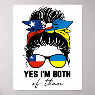 Poster Menina Metade Chilena Metade Ucraniana Chile Ucrân