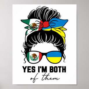 Poster Menina Metade Mexicana Metade Ucraniana Bandeira M
