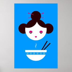 Poster Menina Miso (fundo personalizável!)