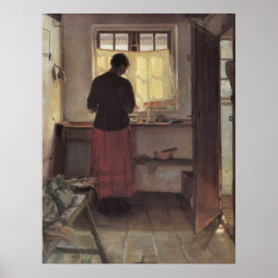 Póster Menina na cozinha por Anna Ancher