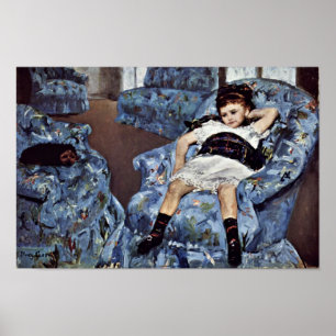 Póster Menina na poltrona azul por Cassatt Mary (melhor