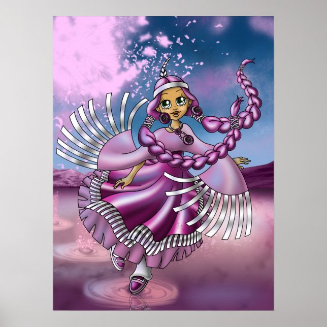 Poster Menina Nativa Americana (Frente)