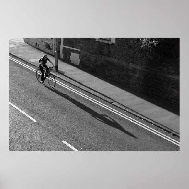 Poster Menina no Bicicleta BW (Frente)