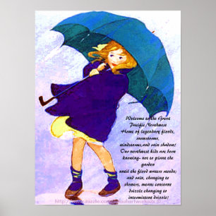 Póster "Menina noroeste pacífica da sombra de chuva "