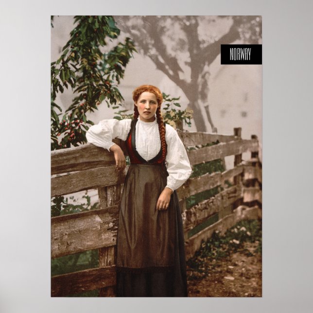 Poster Menina norueguesa (c. 1900) (Frente)