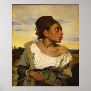 Póster Menina órfão no cemitério por Eugene Delacroix