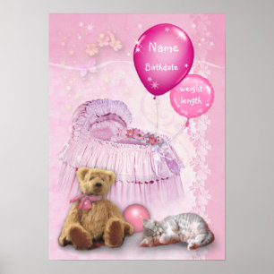 Póster Menina personalizável
