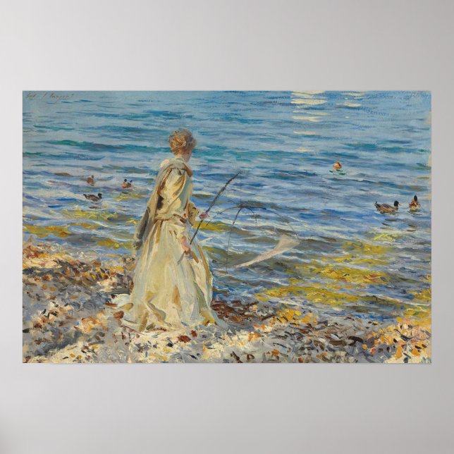 Poster Menina Pescando, Sargent 1913  (Frente)