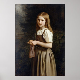 Póster Menina que faz malha, 1854