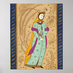 Poster Menina que guardara uma embarcação do vinho e um