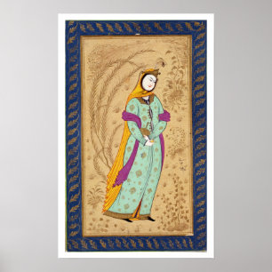 Póster Menina que guardara uma embarcação do vinho e um