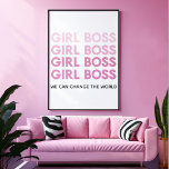 Poster Menina Rosa Moderna Chefe Melhor Presente<br><div class="desc">Menina Rosa Moderna Chefe Melhor Presente</div>