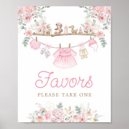 Poster Menina Roupas Rosa Vestidos Rosa Favor Sinal