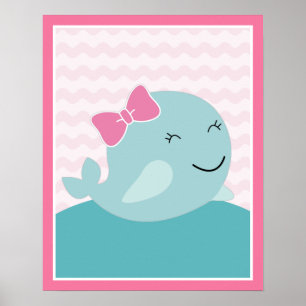 Poster Menina Sea Sweeties Selos da Vida Marinha Rosa - P